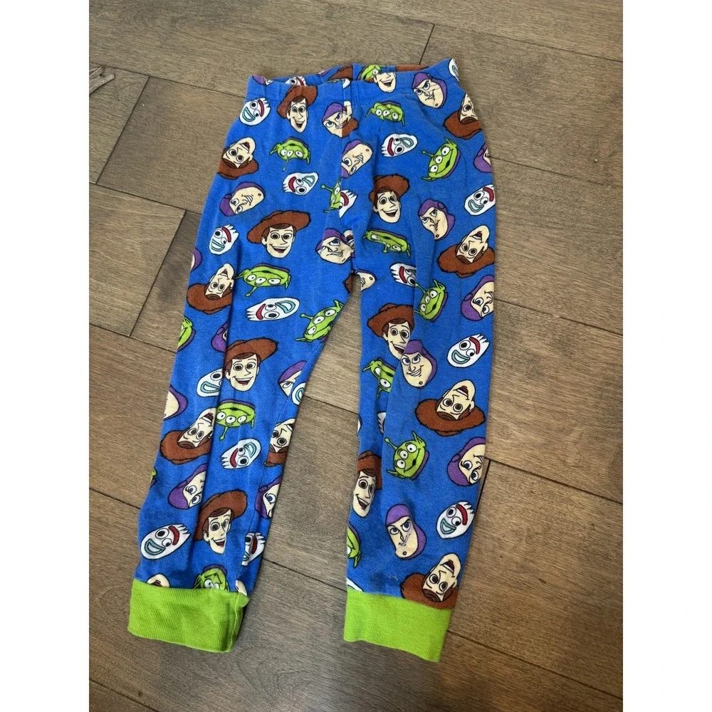 Disney Toy Story Pajama Pants Boys 5T Blue Cotton Woody‎ Buzz Alien Forky PJs